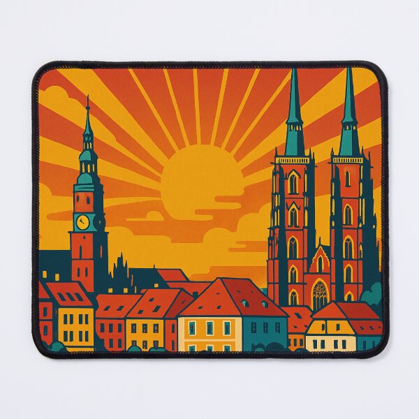 Item preview, Digital Retro Pop Art Poster of Wrocław | Vibrant Polish City in Bold Colors | Wrocław Skyline in Vintage Pop Art Style | Colorful Tribute to European Architecture designed and sold by PaintedPixels01.