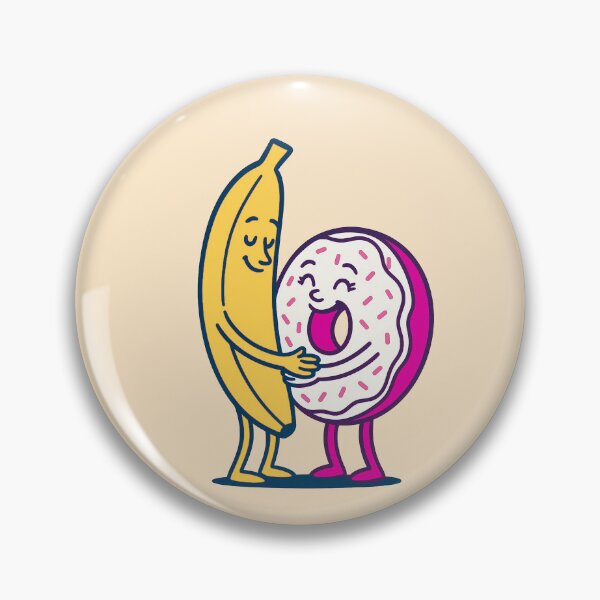 Item preview, Just Chillin' Series: Banana and Donut (Love at First Sight) Version #3C (Yellow, Pink and White) designed and sold by lapart.