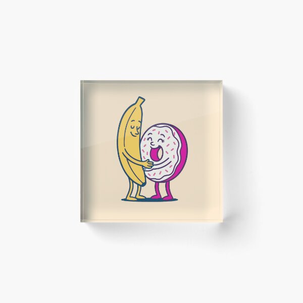 Item preview, Just Chillin' Series: Banana and Donut (Love at First Sight) Version #3C (Yellow, Pink and White) designed and sold by lapart.