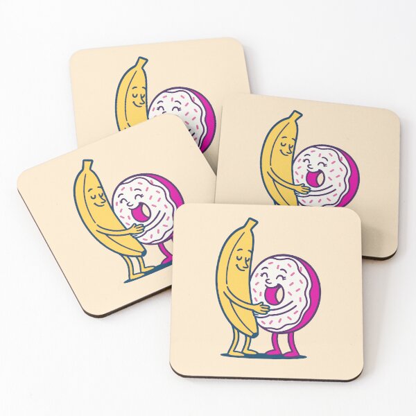 Item preview, Just Chillin' Series: Banana and Donut (Love at First Sight) Version #3C (Yellow, Pink and White) designed and sold by lapart.