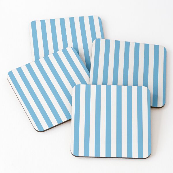 Item preview, Sky Blue Stripe Pattern Classic Vertical Blue and White Large Wide Stripe designed and sold by Teacup Tiger Designs.