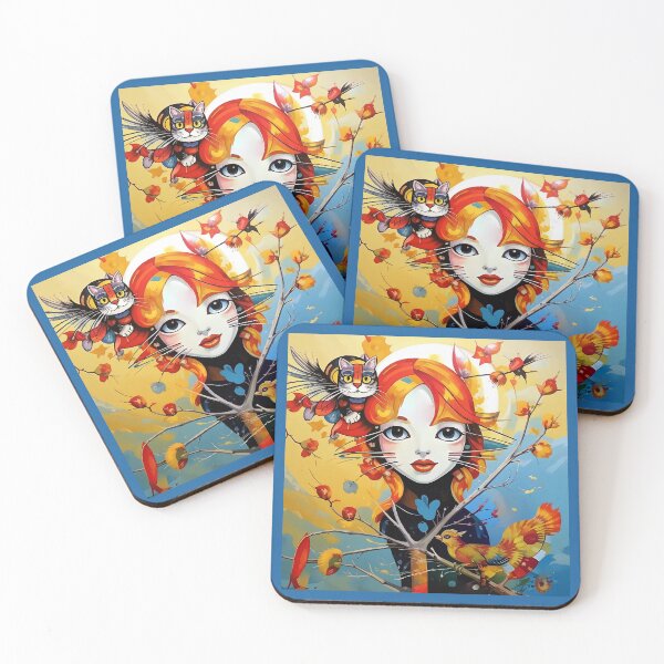 Item preview, Beautiful girl with a cat. designed and sold by Natalia-Vlad.