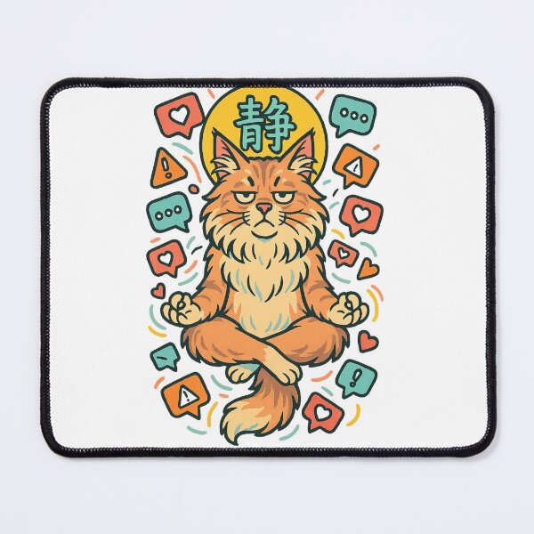 Item preview, "Notifications are illusions" – Zen Cat Floating in Calm designed and sold by Kubiru.