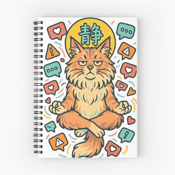 Item preview, "Notifications are illusions" – Zen Cat Floating in Calm designed and sold by Kubiru.
