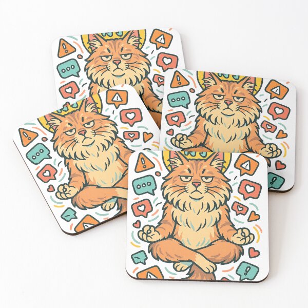 Item preview, "Notifications are illusions" – Zen Cat Floating in Calm designed and sold by Kubiru.