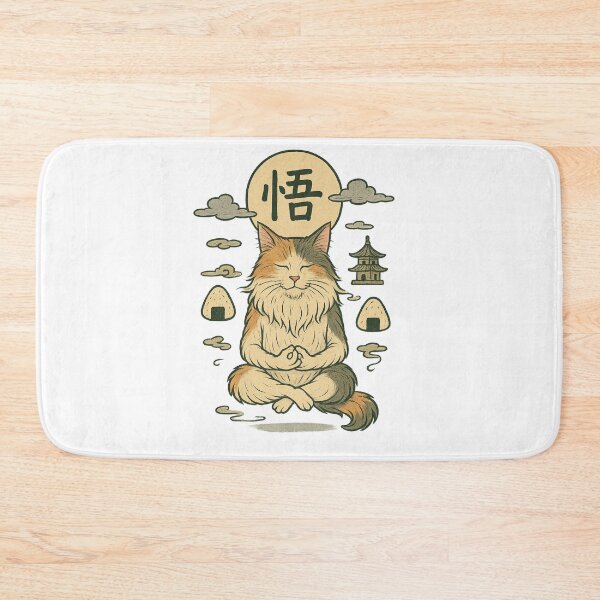 Item preview, Satori Cat – Floating in Zen designed and sold by Kubiru.