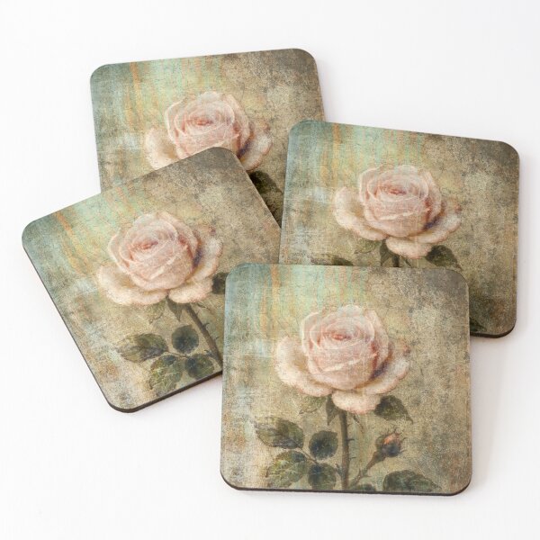 Item preview, "Rustic Elegance: Blooming Roses on Aged Canvas" designed and sold by HomeUGo.