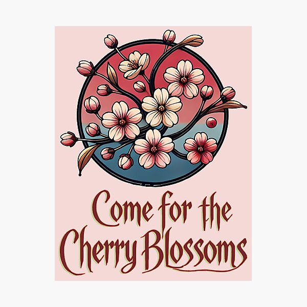 Item preview, Come for the cherry blossoms, typography designed and sold by maxmaj.