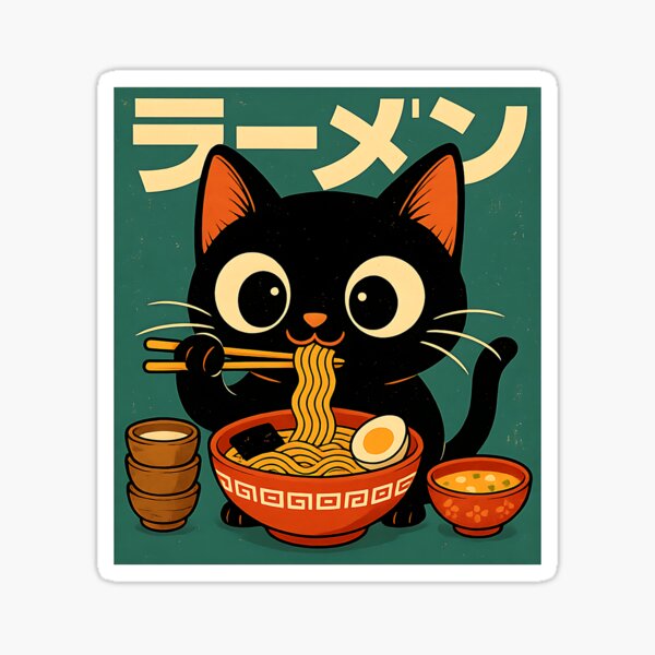 Item preview, Cat Ramen Japanese Funny Japanese Kawaii Anime designed and sold by cawtoon.