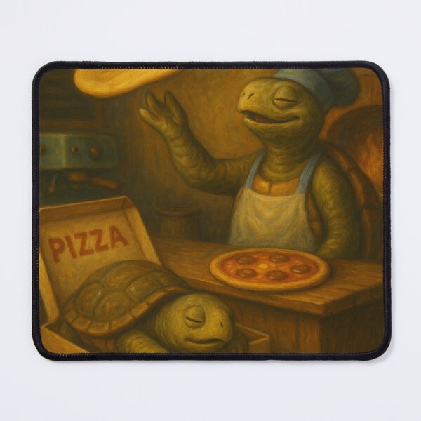 Item preview, Turtles Tossing Dough at the Pizzeria designed and sold by ArtframeAnimals.