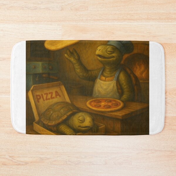 Item preview, Turtles Tossing Dough at the Pizzeria designed and sold by ArtframeAnimals.