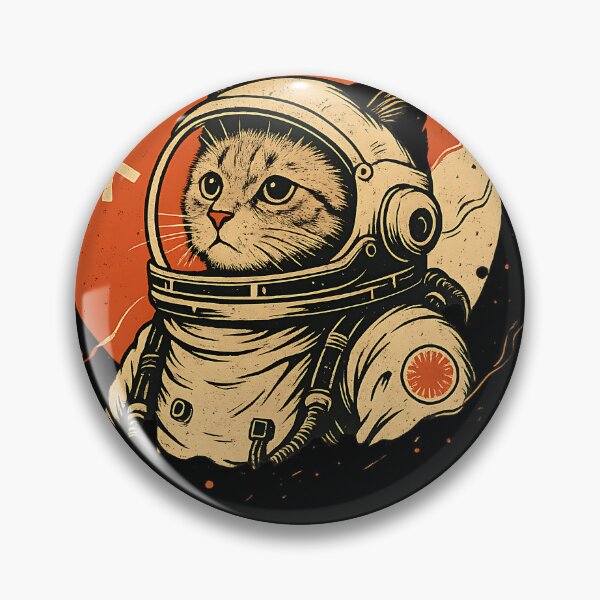 Item preview, Japanese Minimalist 1950s Retro Space Cat Good Luck Kanji designed and sold by cawtoon.