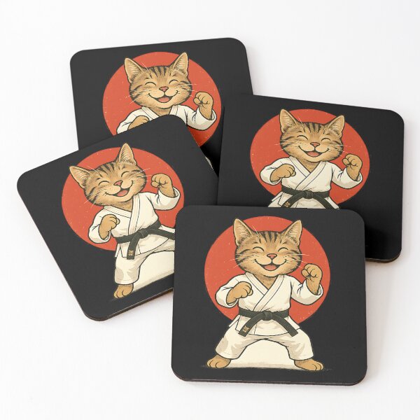 Item preview, Karate Cat Black Belt Funny Martial Arts Judo Japan Japanese designed and sold by cawtoon.