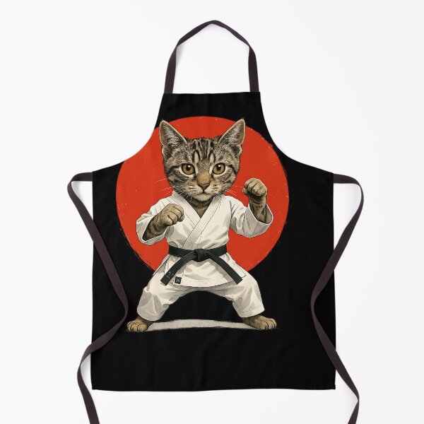 Item preview, Karate Cat Black Belt Funny Martial Arts Judo Japan Japanese designed and sold by cawtoon.
