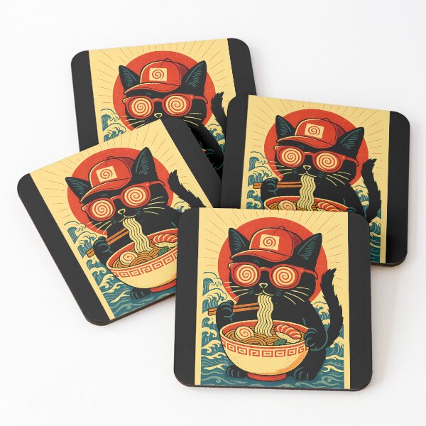 Item preview, Kawaii Cat Eating Ramen Noodles Funny Cat Men Kids Women designed and sold by cawtoon.