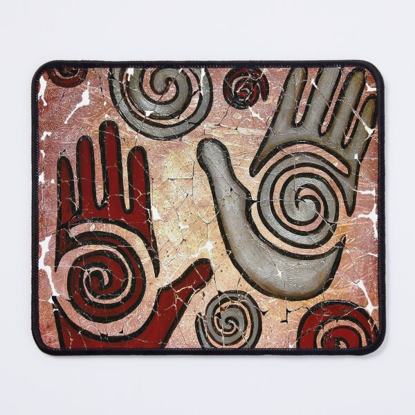 Item preview, Ancient Hand Fresco with Spirals - Rustic Vintage Style Wall Art designed and sold by Rocky Mountain Artistry.
