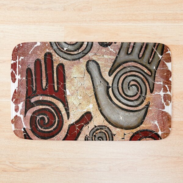 Item preview, Ancient Hand Fresco with Spirals - Rustic Vintage Style Wall Art designed and sold by Rocky Mountain Artistry.