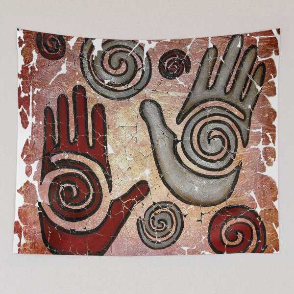 Item preview, Ancient Hand Fresco with Spirals - Rustic Vintage Style Wall Art designed and sold by Rocky Mountain Artistry.