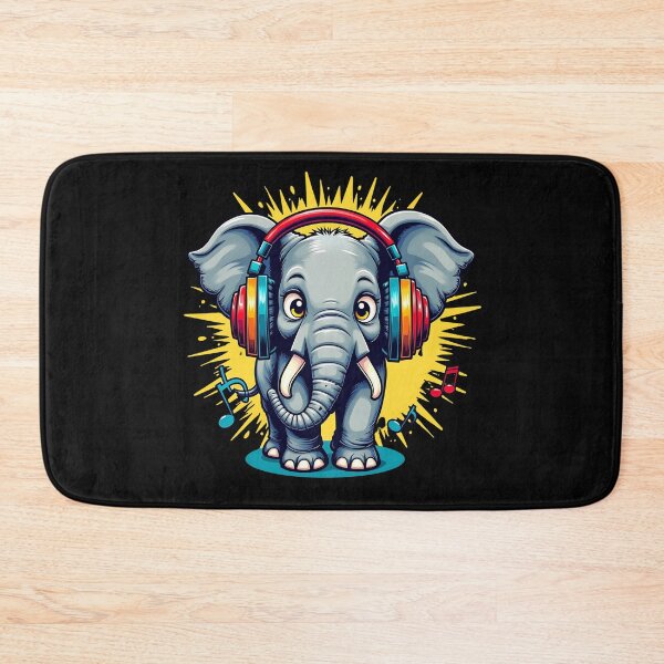 Item preview, Cute Elephant with Headphones – Neurodivergent Animal Art designed and sold by RisenAgain - Quantum BrainGlitch | Designs.