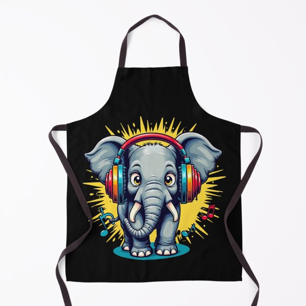 Item preview, Cute Elephant with Headphones – Neurodivergent Animal Art designed and sold by RisenAgain - Quantum BrainGlitch | Designs.