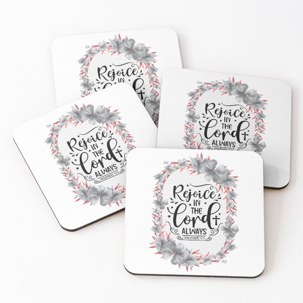 Item preview, Rejoice in the Lord Always – Philippians 4:4 Floral Scripture Design designed and sold by Christian1iving.