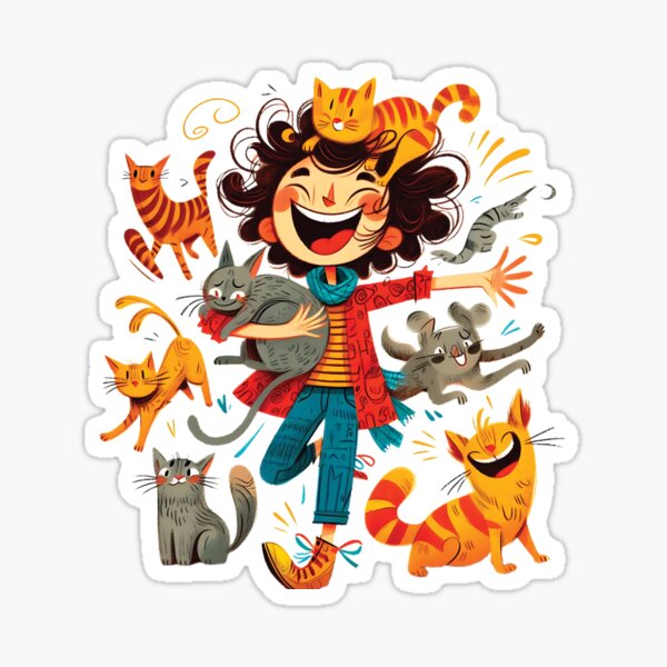 Item preview, Happy Cat Lady Rescues Adorable Stray Cats With Love And Forever Home designed and sold by scooterbaby.