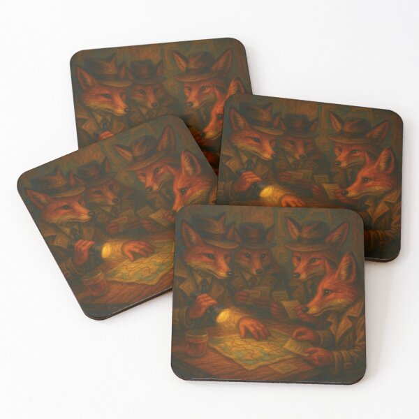 Item preview, Foxes Planning a Secret Mission designed and sold by ArtframeAnimals.