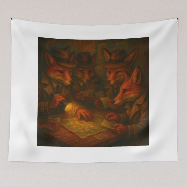 Item preview, Foxes Planning a Secret Mission designed and sold by ArtframeAnimals.