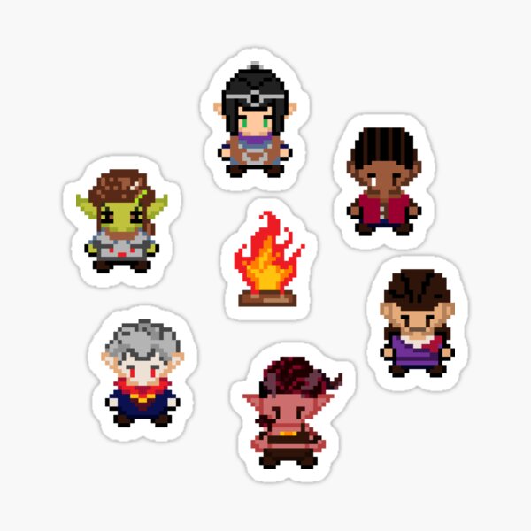 Item preview, baldur's gate origin companions camp pixel  designed and sold by Scarlet Sung.