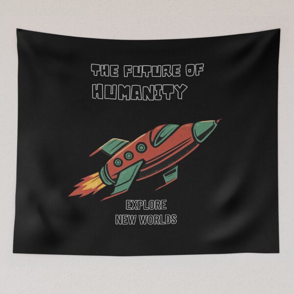 Item preview, The Future of Humanity – Retro Rocket Space Art designed and sold by JenniferCreaArte .