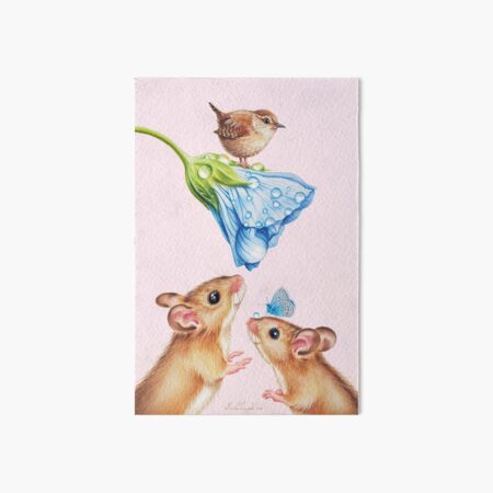 Cute mice by Maria Tiqwah Art Board Print