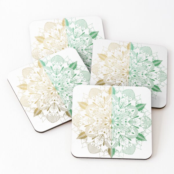Item preview,  Infinite Mandala-Gold & Green With White Background designed and sold by MIK's SHOP.