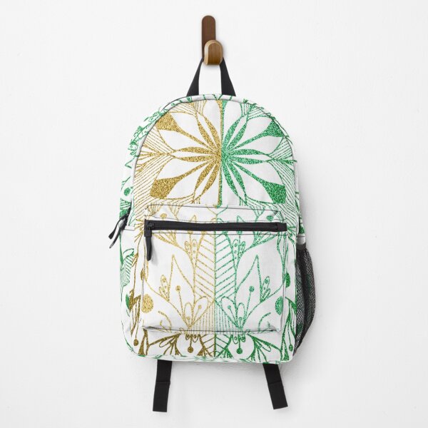 Item preview, Infinite Mandala-Gold & Green With White Background designed and sold by MIK's SHOP.