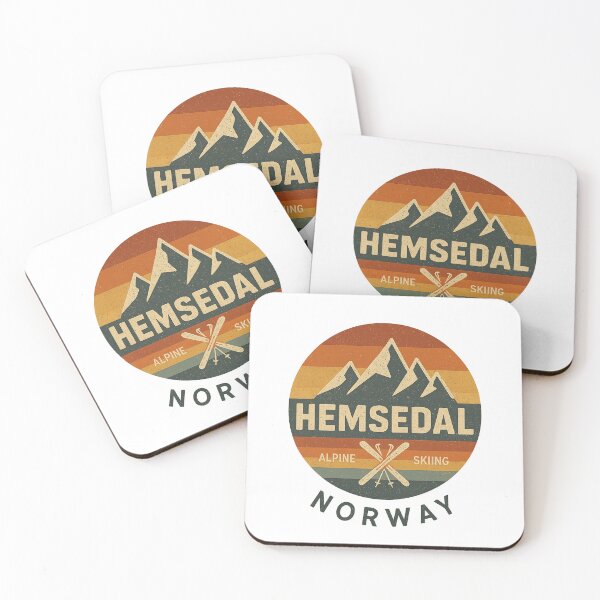 Item preview, Hemsedal Norway Alpine Skiing Sunset Retro Vintage designed and sold by queenzoid.