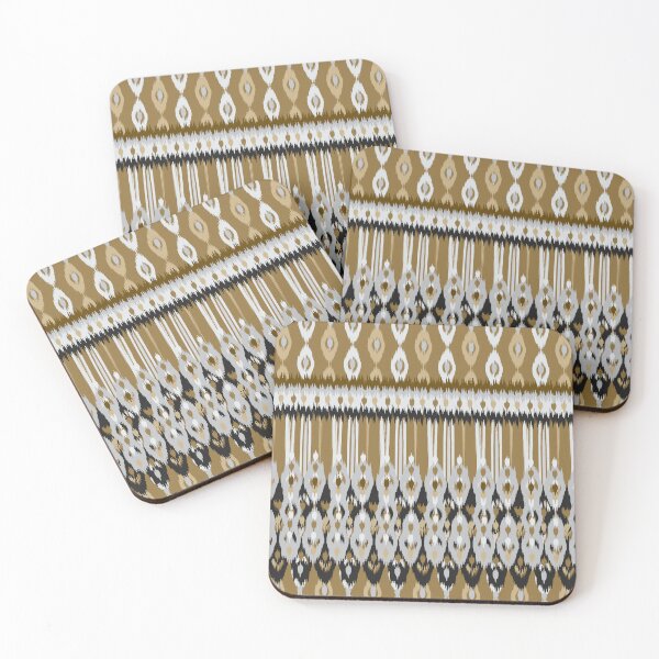Item preview, Tiger Gold Ikat Border Pattern Seamless Repeat  designed and sold by Sharon Schwalbe.