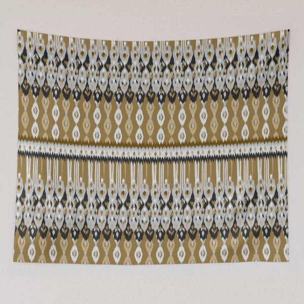 Item preview, Tiger Gold Ikat Border Pattern Seamless Repeat  designed and sold by Sharon Schwalbe.