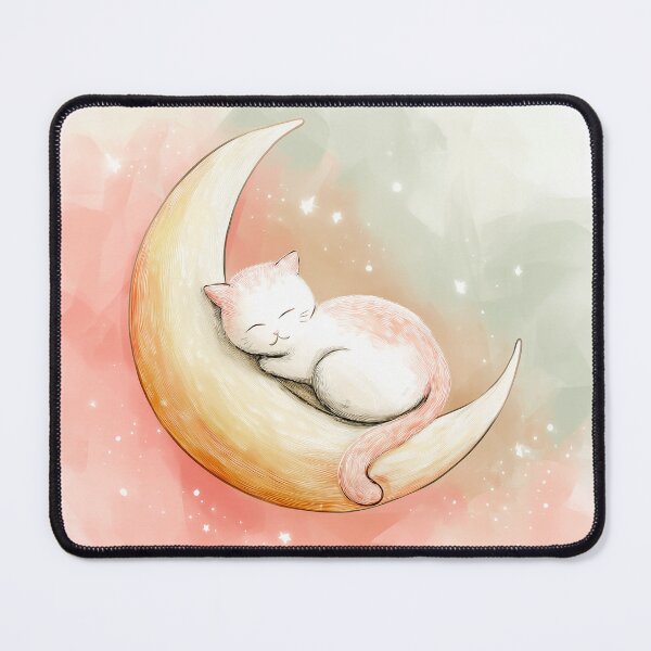 Item preview, Cute cat sleeping on a moon designed and sold by valerko26.