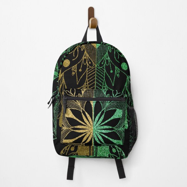 Item preview, Infinite Mandala-Gold & Green with Black Background designed and sold by MIK's SHOP.