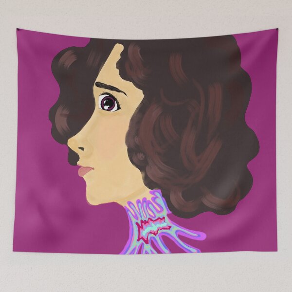 Item preview, Women with curly hair and colours dripping  designed and sold by Atya.