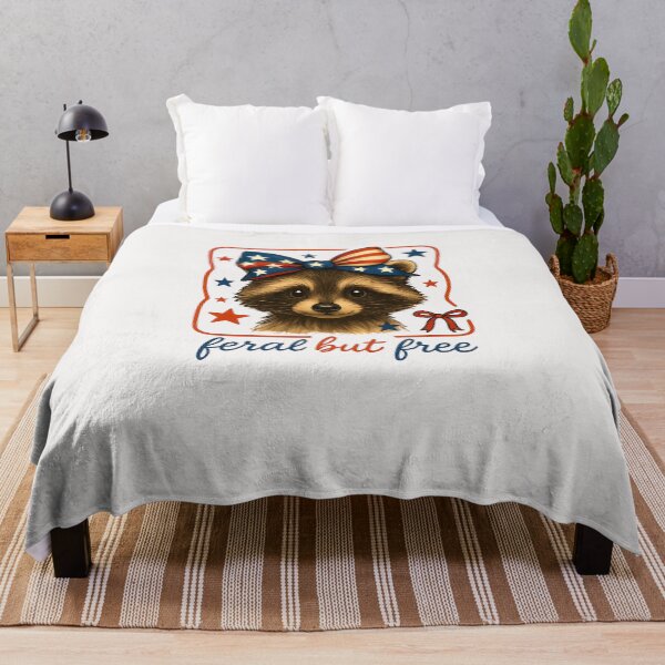 Item preview, 4th of July Feral But Free Raccoon designed and sold by facegm.