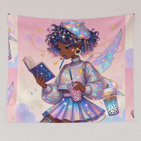 Item preview, Reading With Boba designed and sold by CelestialGlamourFairies.
