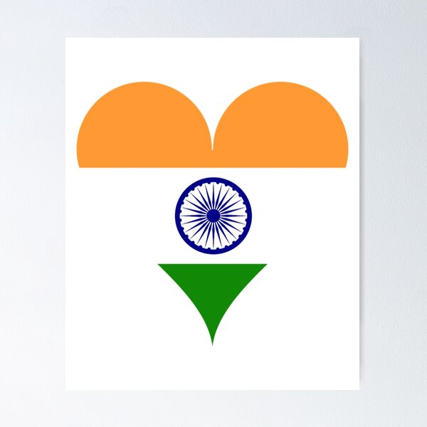 Artikelvorschau, Indien Flagge Liebe Herz entworfen und verkauft von obviouslogic.