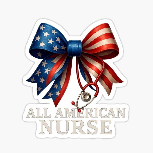 Item preview, All American Nurse Coquette Bow Stethoscope RN 4th Of July designed and sold by facegm.