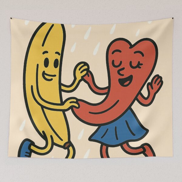 Item preview, Just Chilin' Series: Banana and Tongue in Love - Dancing in the Rain designed and sold by lapart.