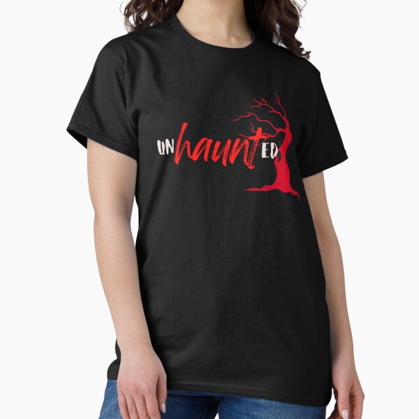 Item preview, Unhaunted – Hauntingly Bold Design with Blood-Red Tree & Gothic Calligraphy designed and sold by Favbookshelf by Manik.
