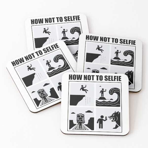 Item preview, How Not to Selfie – Funny Safety Guide Icons designed and sold by BeamiCreations.