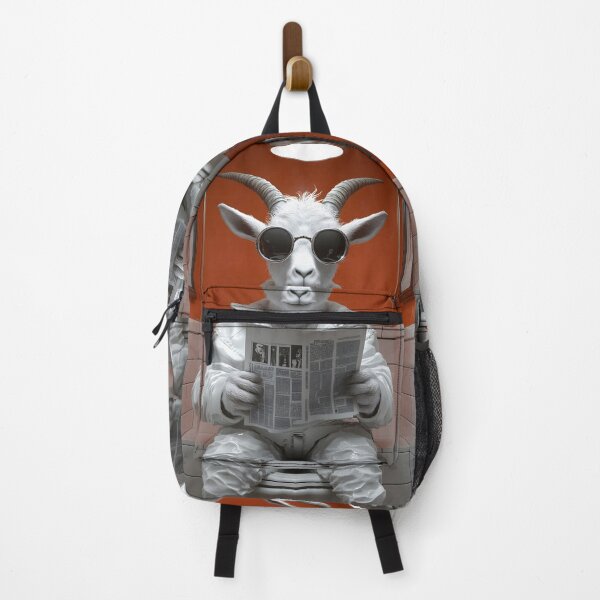 Item preview, Animal Toilet Cool Goat Shades Reading News Retro Orange Restroom designed and sold by rivettlihuiq.