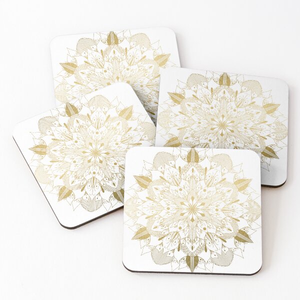 Item preview, Infinite Mandala-Gold With White Background designed and sold by MIK's SHOP.