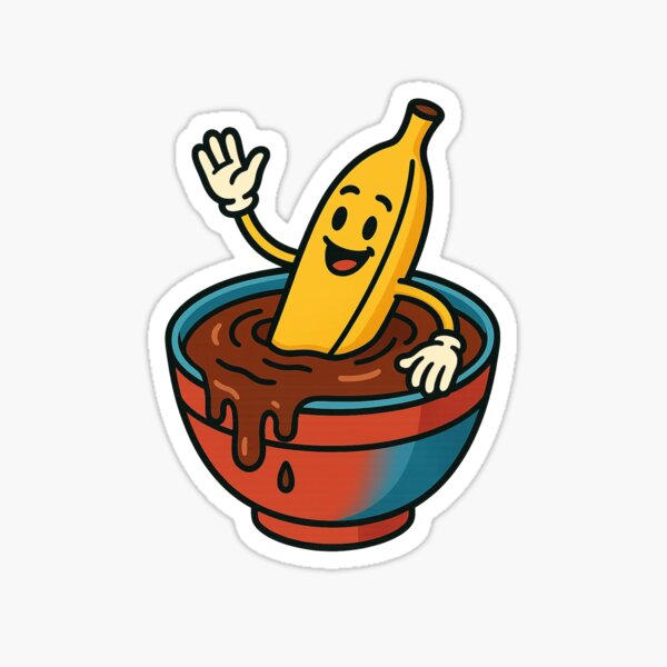 Item preview, Just Chillin' Series: Banana enjoying Melted Chocolate #01 designed and sold by lapart.