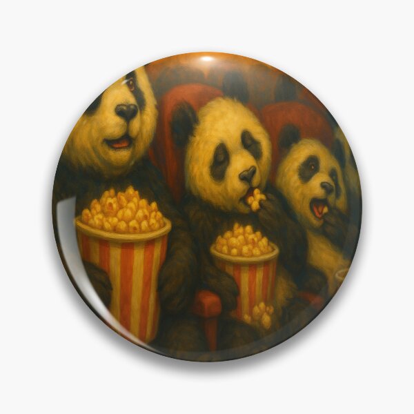 Item preview, Pandas Hogging Popcorn at the Movies designed and sold by ArtframeAnimals.